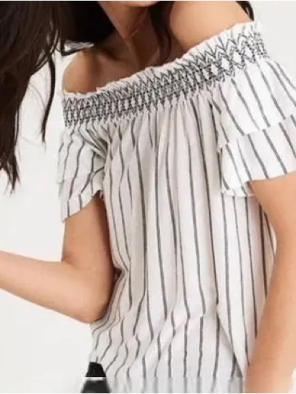 American Eagle striped off-the-shoulder top size XL